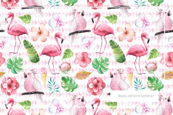15 Watercolor Tropical Seamless Patterns Set