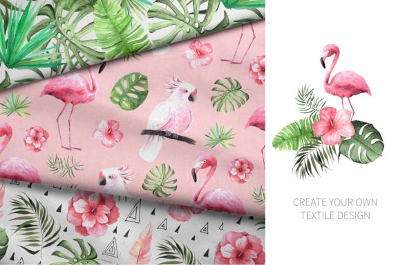 15 Watercolor Tropical Seamless Patterns Set