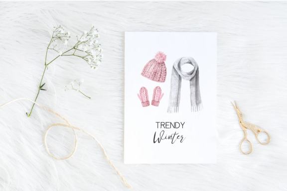 Watercolor Winter Clothes Set