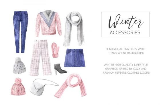 Watercolor Winter Clothes Set