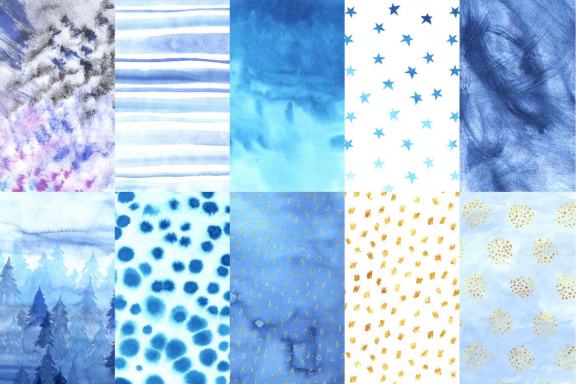 Watercolor 20 Digital Paper Designs