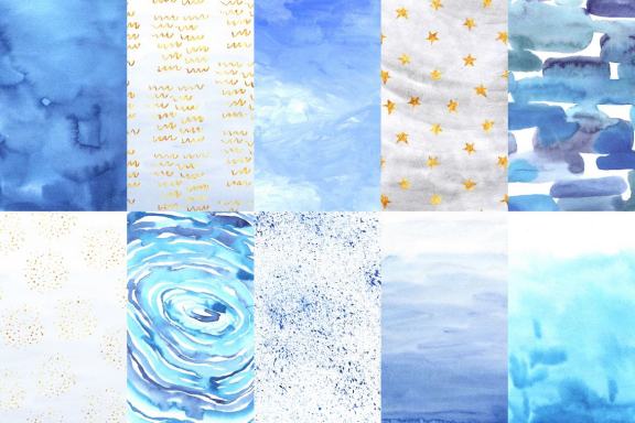 Watercolor 20 Digital Paper Designs