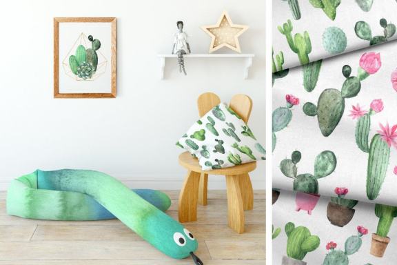 Watercolor Tropical Cactus clipart set