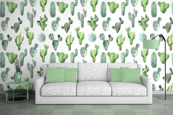 Watercolor Tropical Cactus clipart set