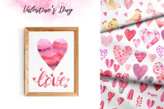 Watercolor Valentine's Day Set Vol.2