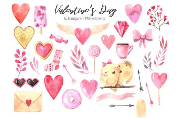 Watercolor Valentine's Day Set Vol.2