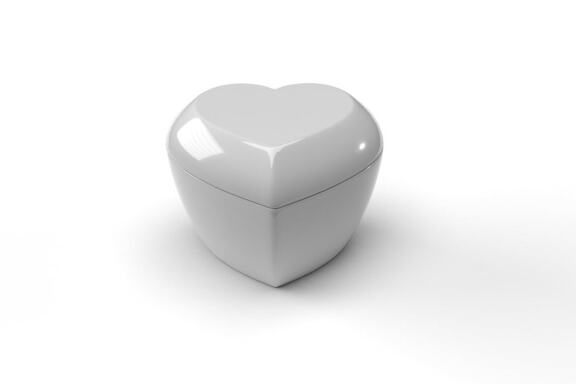Valentine Love Heart Container with Lid Mockup Template