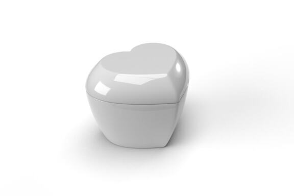Valentine Love Heart Container with Lid Mockup Template
