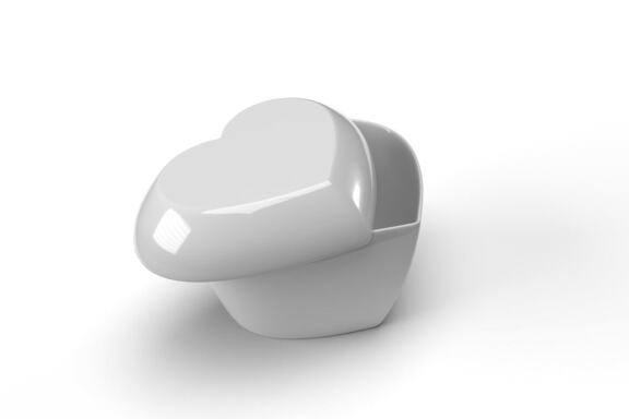 Valentine Love Heart Container with Lid Mockup Template
