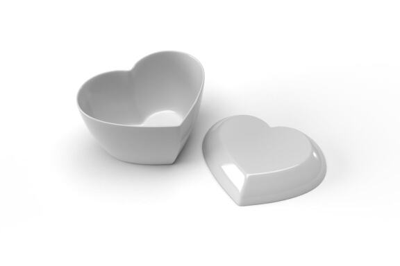 Valentine Love Heart Container with Lid Mockup Template