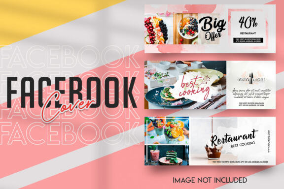 Food banner Facebook template set 