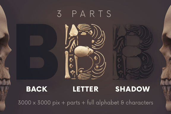 Skulls & Bones - 3D Lettering