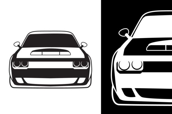 Muscle Car Silhouette Vector Bundle