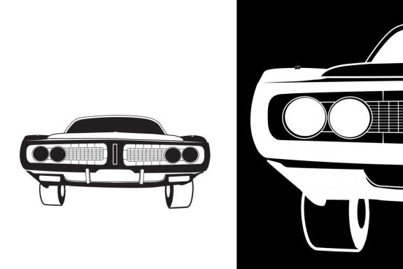 Muscle Car Silhouette Vector Bundle