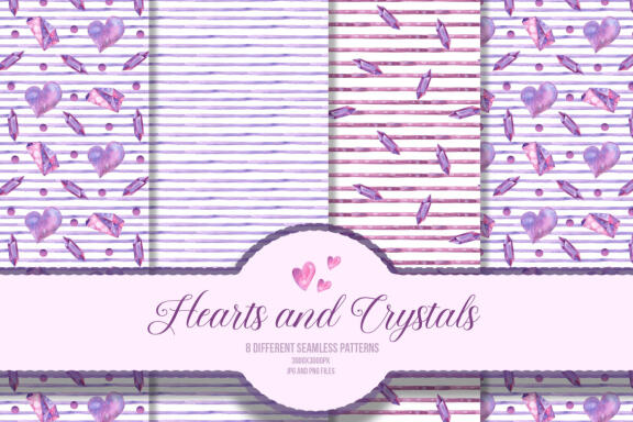 Watercolor Valentine's Day Pattern SET