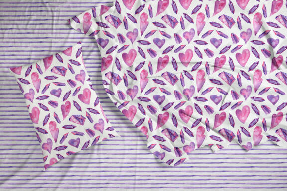 Watercolor Valentine's Day Pattern SET