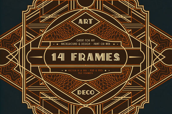 14 ArtDeco Line Frames