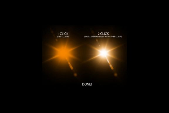 42 Lens Flare & Stars Photoshop Brushes
