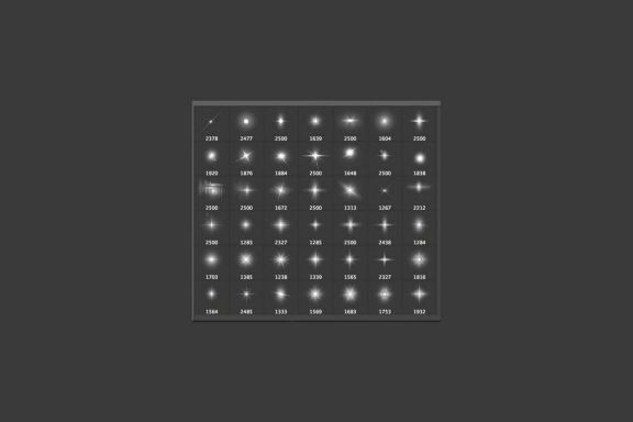 42 Lens Flare & Stars Photoshop Brushes