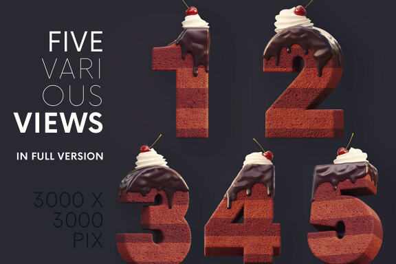 Cherry Cake - Free 3D Lettering