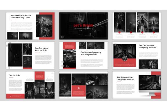 Maroon - Business PowerPoint Template