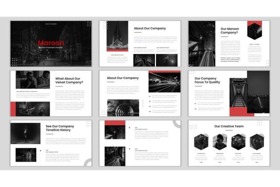 Maroon - Business PowerPoint Template