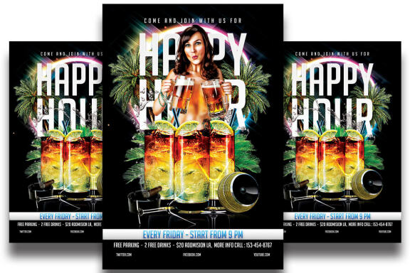 Happy Hour Flyer Template 