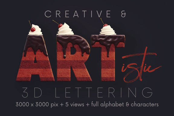 Cherry Cake - 3D Lettering