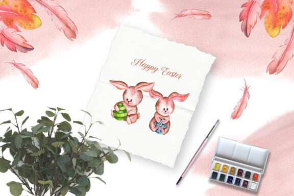 Watercolor Easter llustrations Collection