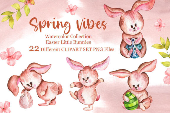 Watercolor Easter llustrations Collection