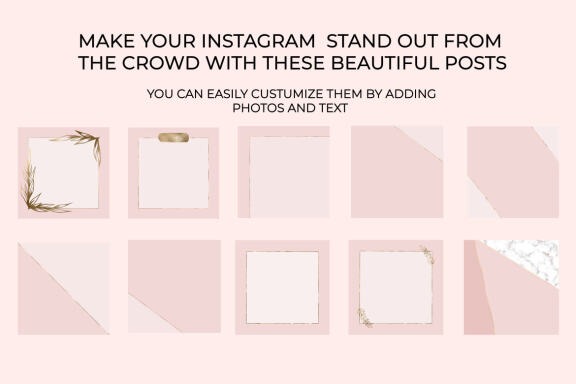 10 Instagram Post Template, Feminine Feed, Canva Template