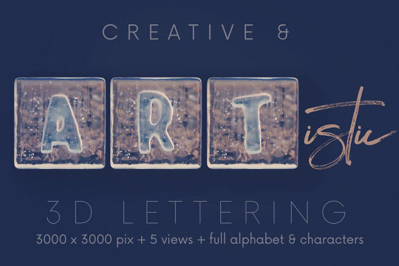 Ice Cubes - 3D Lettering