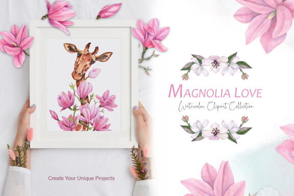 Magnolia Love Watercolor Collection