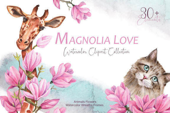 Magnolia Love Watercolor Collection