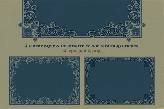 4 Linear Decorative - Free Frames