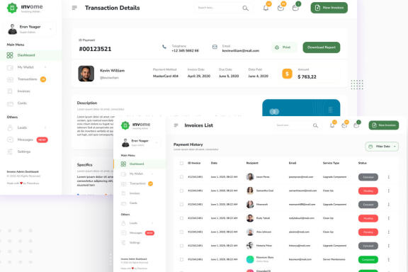 Invome - Invoicing Admin Dashboard