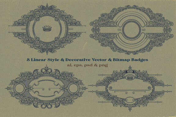 8 Decorative & Linear Badges