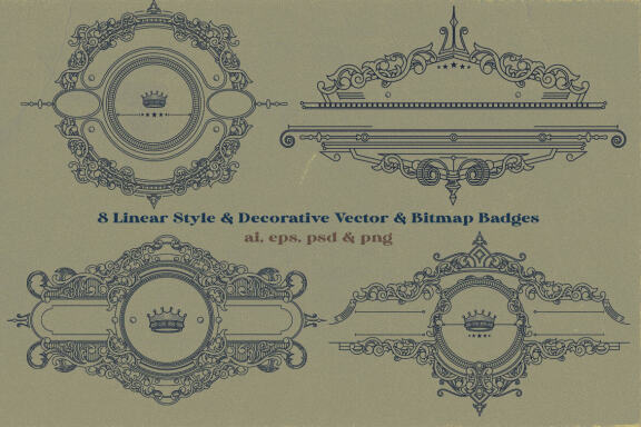 8 Decorative & Linear Badges