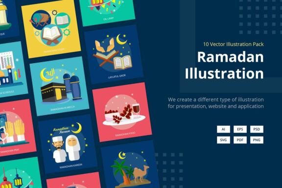 Ramadan Mubarak Vector Illustration