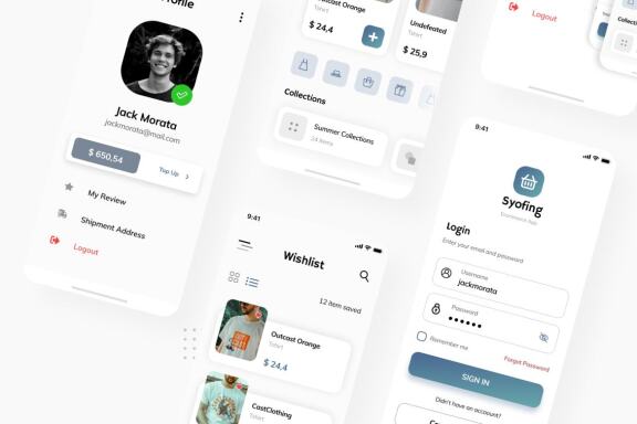 E-Commerce iOS App UI Figma and PSD Template