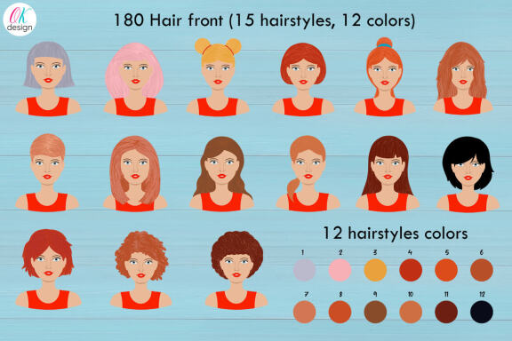 Girl Portrait CREATOR PSD. Girl character PSD, PNG files.