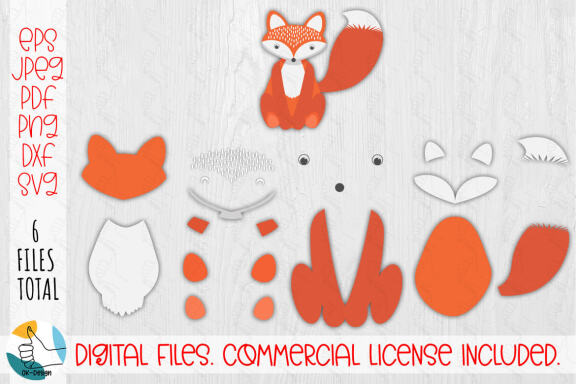 Fox SVG, Cartoon Cute Fox SVG. Layered fox SVG cut file.