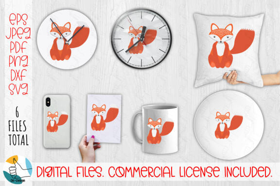 Fox SVG, Cartoon Cute Fox SVG. Layered fox SVG cut file.