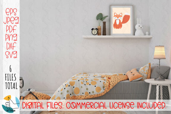 Fox SVG, Cartoon Cute Fox SVG. Layered fox SVG cut file.