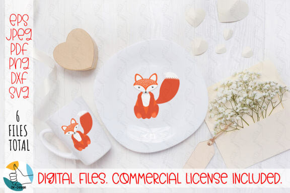 Fox SVG, Cartoon Cute Fox SVG. Layered fox SVG cut file.