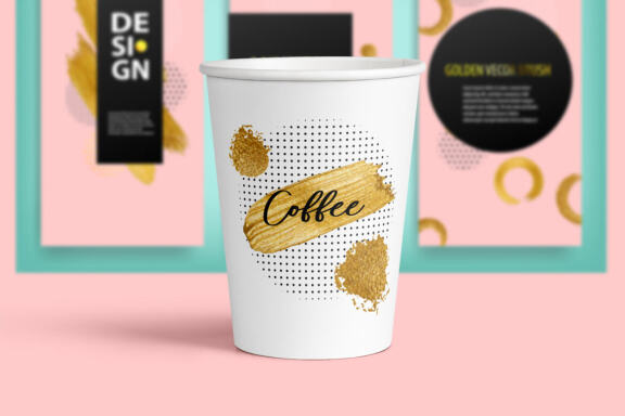 Golden metallic brush 100% vector