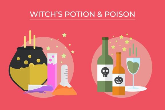 Witch Potion and Poison - Vector Illustration