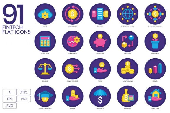 91 Fintech Icons | Orchid
