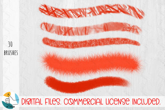 30 texture brushes bundle for Procreate.