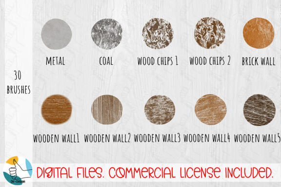 30 texture brushes bundle for Procreate.